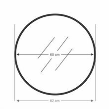 Carregar imagem no visualizador da galeria, Espelho 62cm Redondo Couro Com LED Sem Alça
